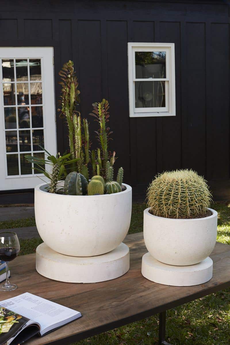 Archer Planter with Drainage and Tray | 10 inch Diameter — empty planter, studio photo — planter for sale by Promise Supply for delivery and pickup in Toronto.