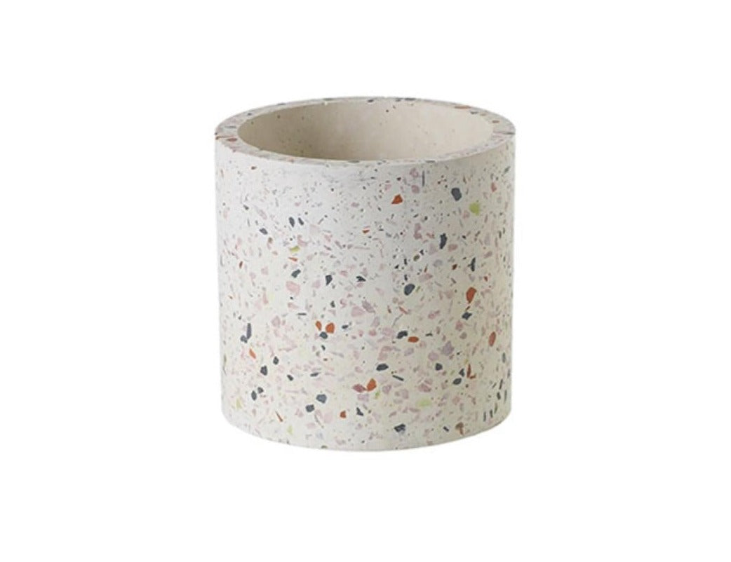 Terrazzo White Speckled Marble Planter Fits up to 4 inch Nursery Pot