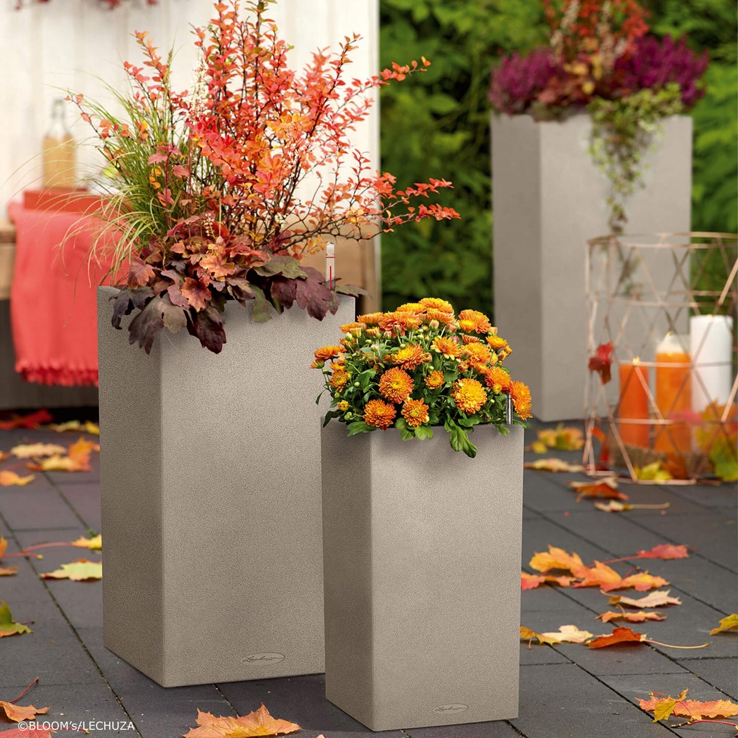 LECHUZA CANTO Stone High Poly Resin | Tall Floor Planter — empty planter, studio photo — planter for sale by Promise Supply for delivery and pickup in Toronto.