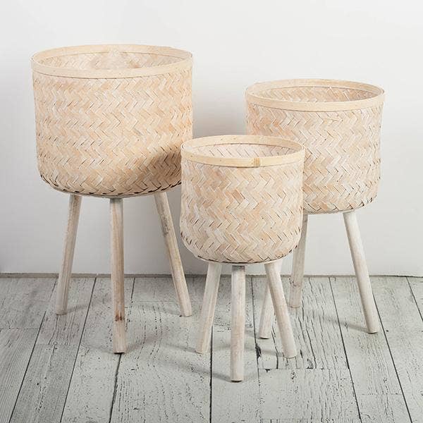 Bamboo Basket Stand fits up 10 inch Nursery Pot
