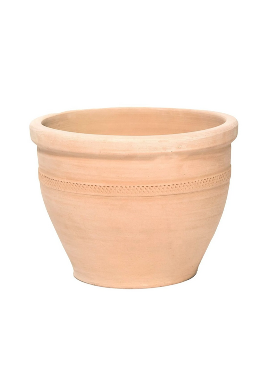 Sweet Ribbon Clay Planter with Drainage and Tray