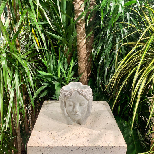 Face Palm Bust Planter | 4 inch Nursery Pot — empty planter, studio photo — planter for sale by Promise Supply for delivery and pickup in Toronto.