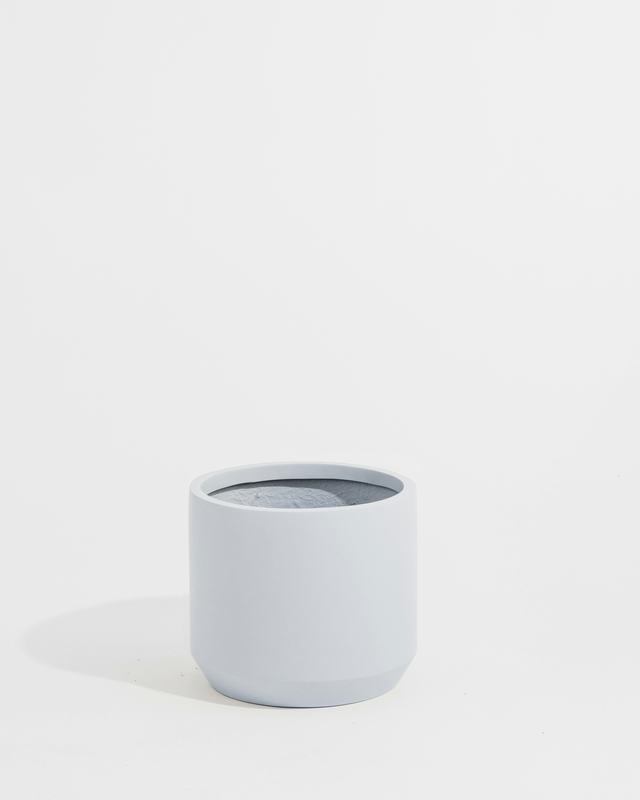 Carver Low Cylinder Planter in White fits up to 12 inch Nursery Pot