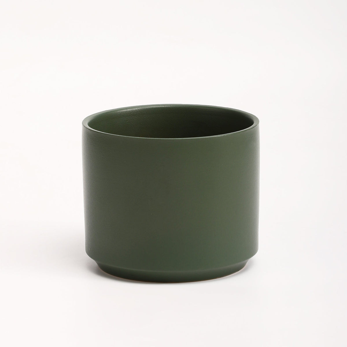 The Six Ceramic Cylinder Planter | 6 inch Nursery Pot - Forest Green
