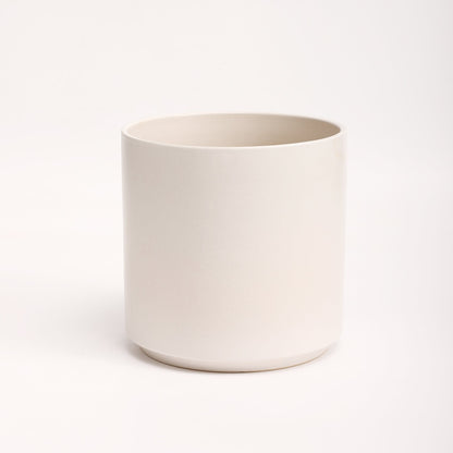 The Ten Ceramic Cylinder Planter | 10 inch Nursery Pot - White