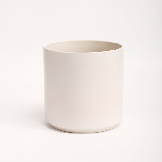 The Ten Ceramic Cylinder Planter | 10 inch Nursery Pot - White