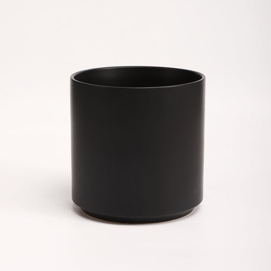 The Ten Ceramic Cylinder Planter | 10 inch Nursery Pot - Black