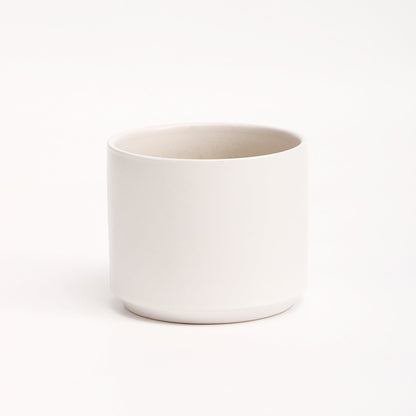 The Six Ceramic Cylinder Planter | 6 inch Nursery Pot - White