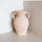 Curved Clay Vase with Drainage and Tray