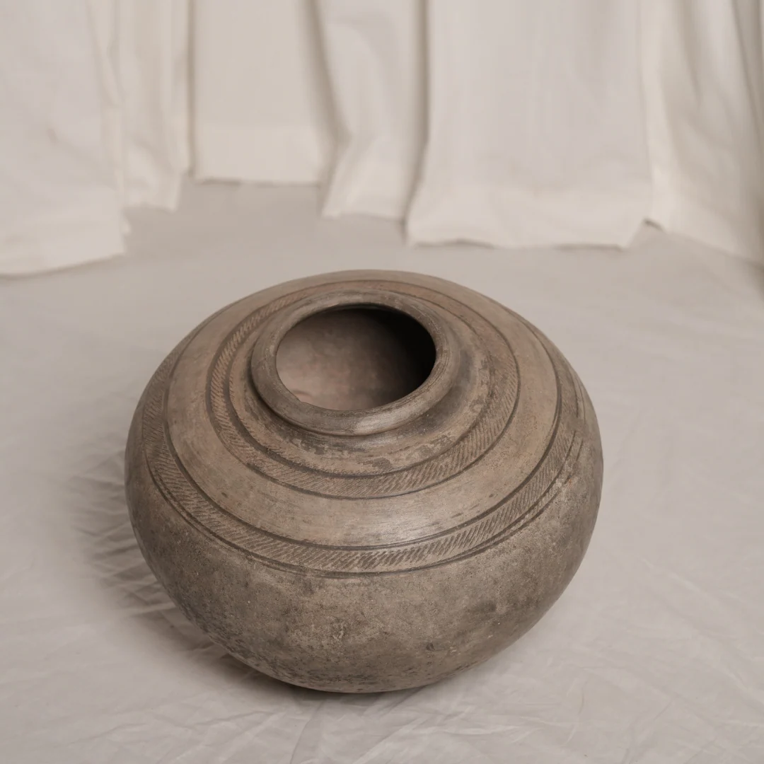 Vintage Clay Orb Planter | 16x13 inches