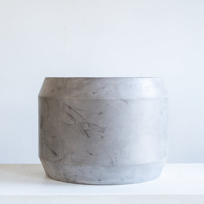 Caldwell Short Concrete Planter with Drainage | 14 inch Diameter