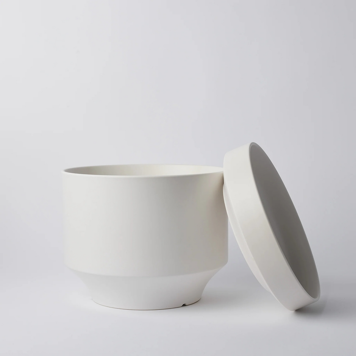 Round Two Ceramic Planter with Drainage and Tray | 7 inch Diameter