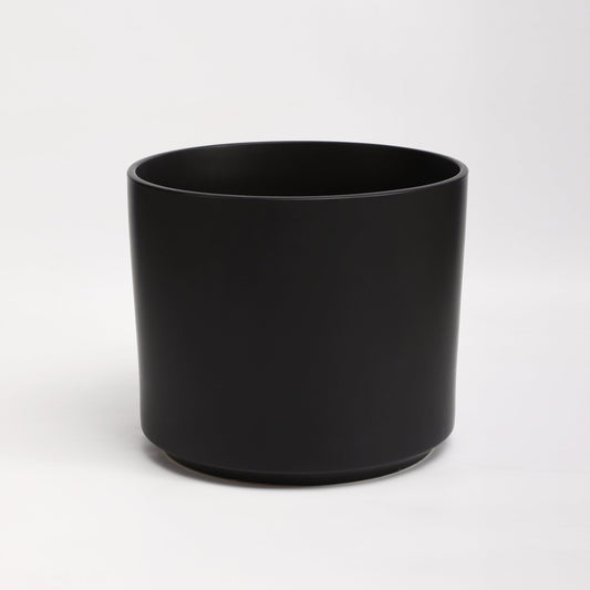 The Seventeen Ceramic Cylinder Planter | 17 inch Nursery Pot - Black