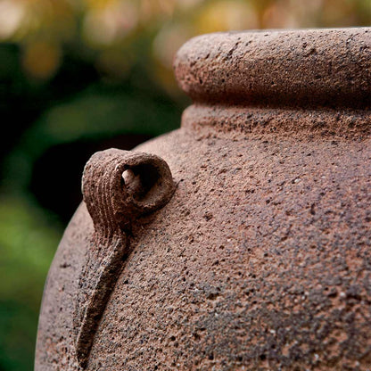 Sandblasted 4-Handle Jar in 13 inch Diameter