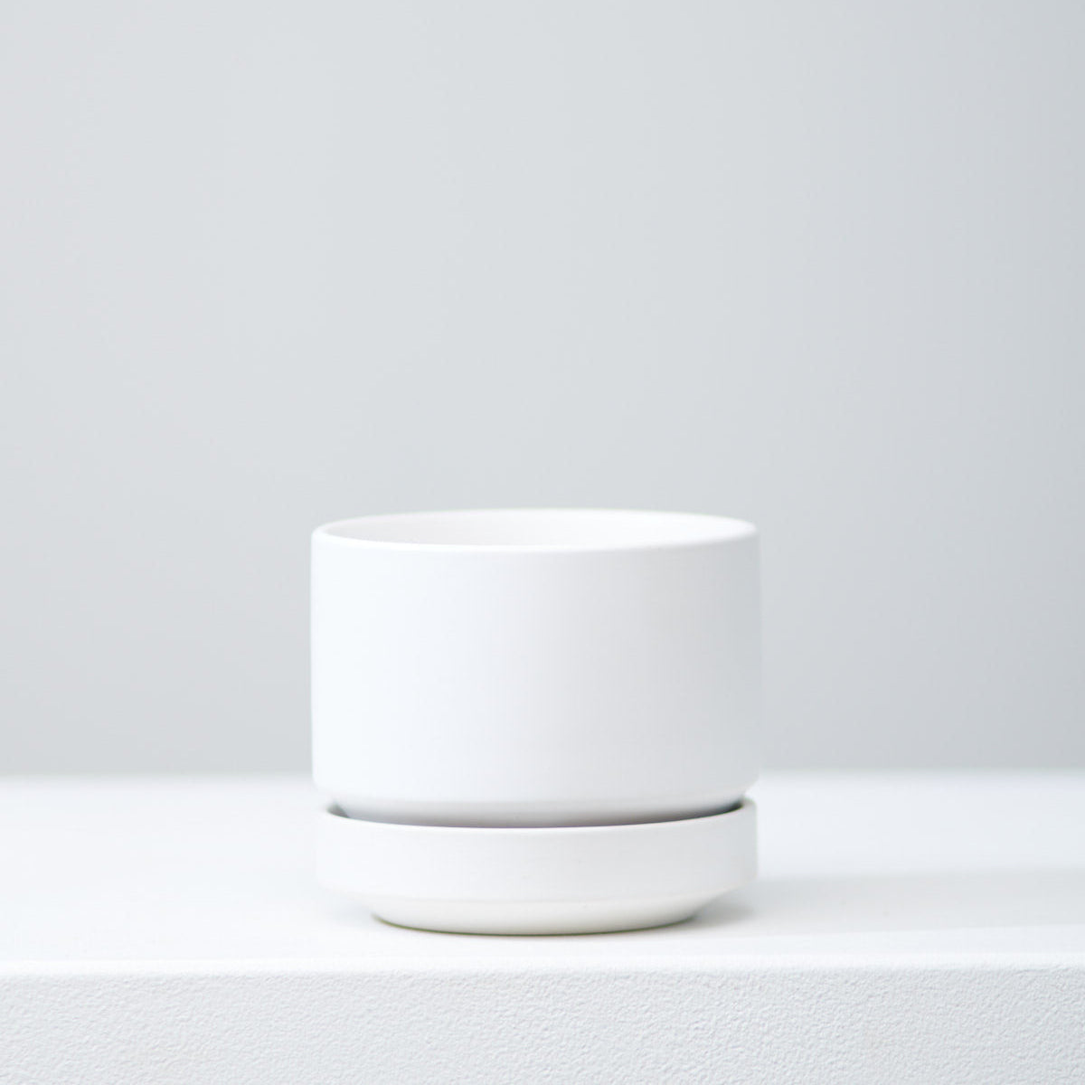 Round Two Ceramic Planter with Drainage and Tray | 6 inch Diameter