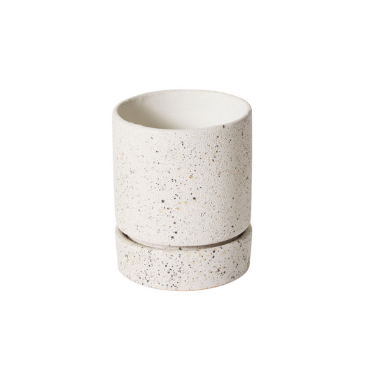Nisha Speckled Planter with Drainage and Tray | 5 Inch Diameter