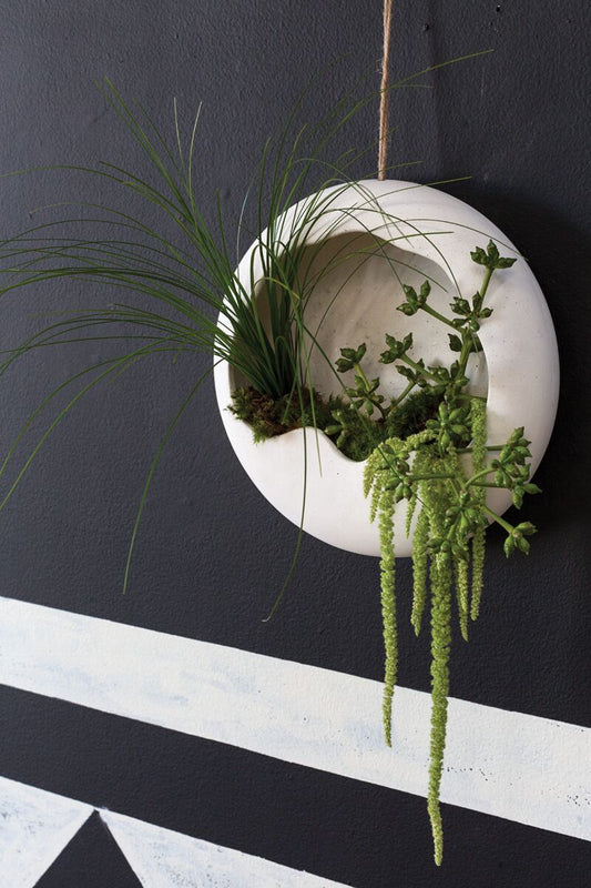 Piazza White Hanging Wall Planter