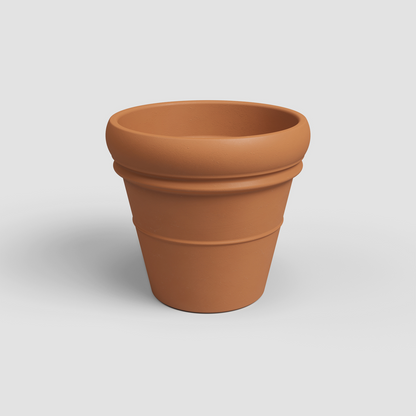 Bordato Terracotta Planter with Drainage | 24 inch Diameter — empty planter, terracotta planter, studio photo — planter for sale by Promise Supply for delivery and pickup in Toronto.
