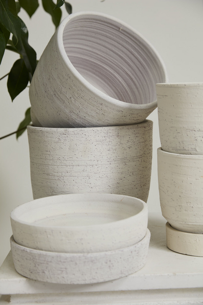 Salvage Natural Planter with Drainage and Tray | 10 Inch Diameter