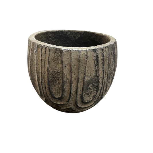 Antique Brown Cement Round Pot | 3.5 Inch Nursery Pot