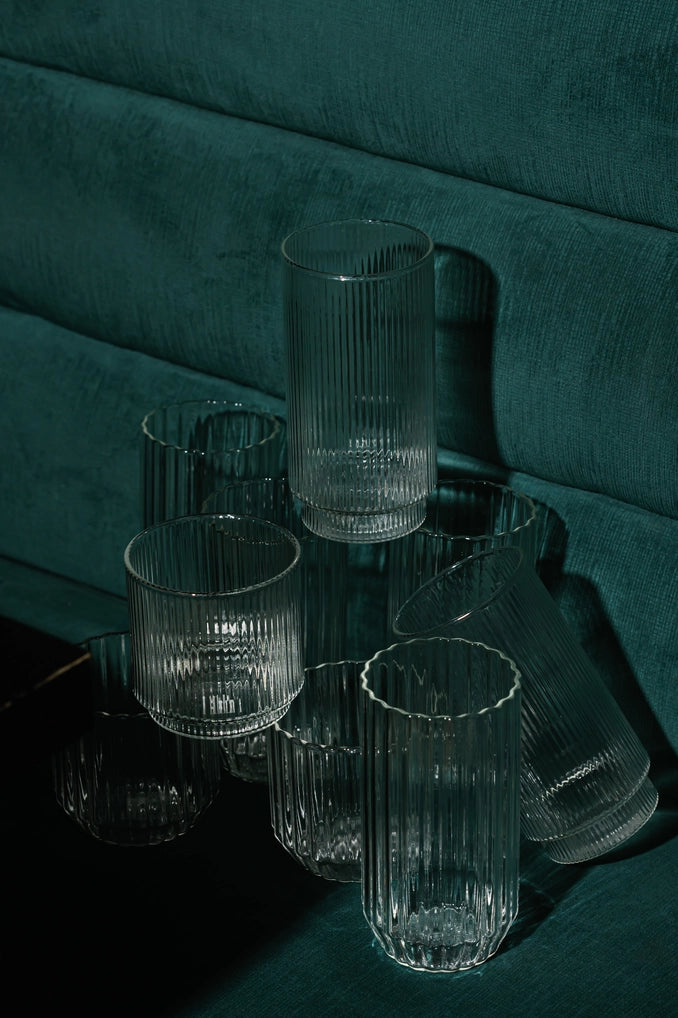 Tall Ridged Glassware (Set of 4)