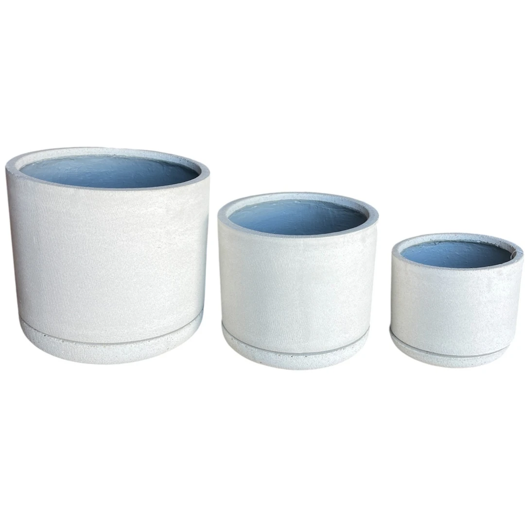 Ficonstone Planter with Drainage and Tray | 16.5 x 15.1 inches