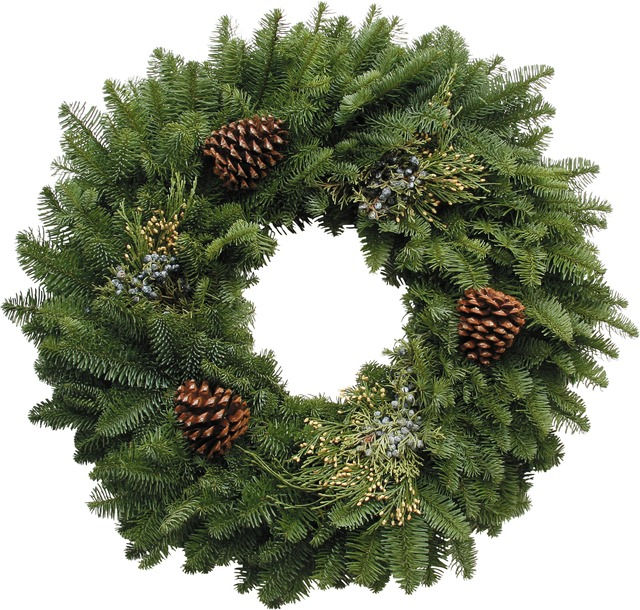 Noble Fir Mixed Wreath 12"