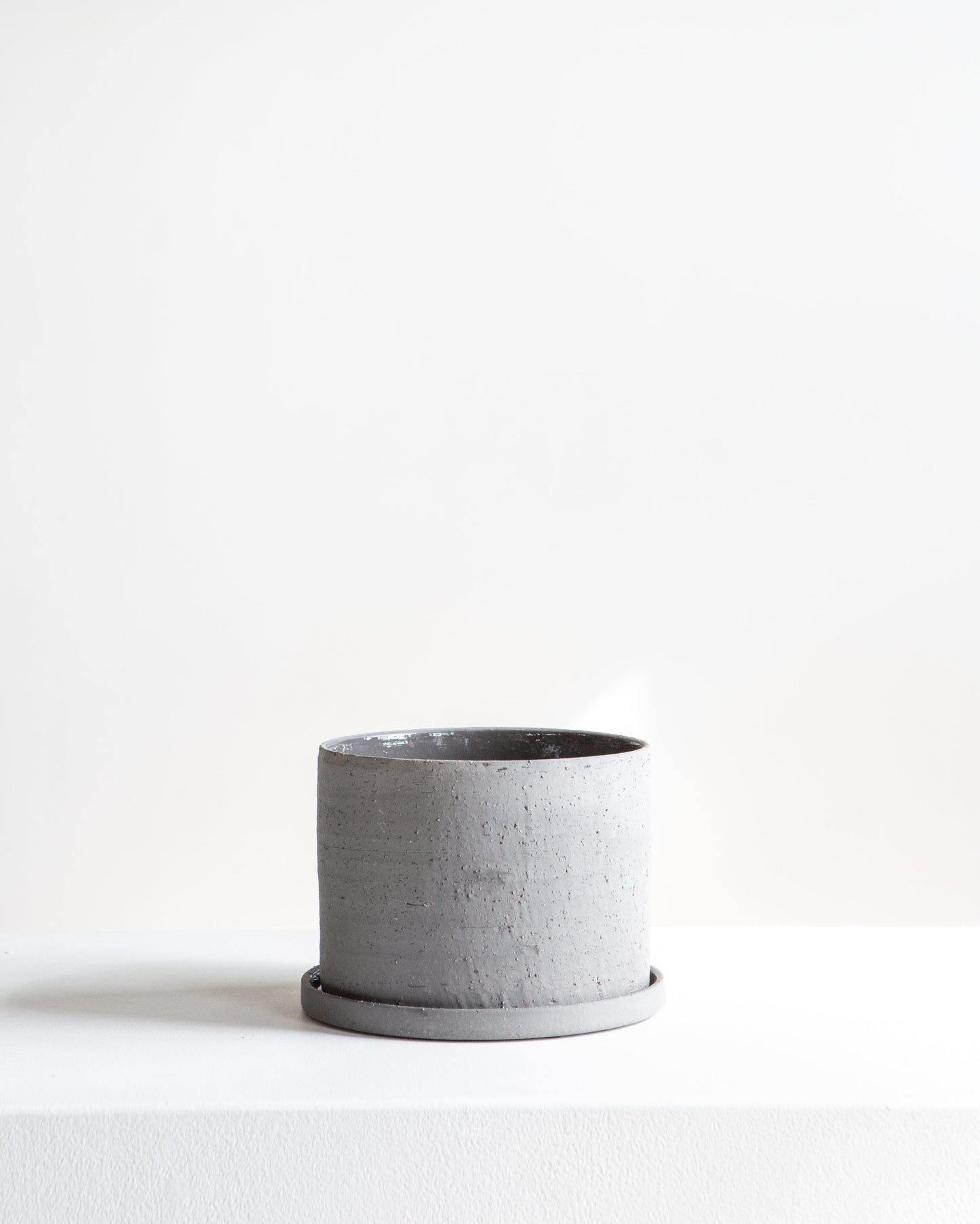 Easton Planter with Drainage and Tray | 4 inch Diameter — with plant inside, studio photo — planter for sale by Promise Supply for delivery and pickup in Toronto.