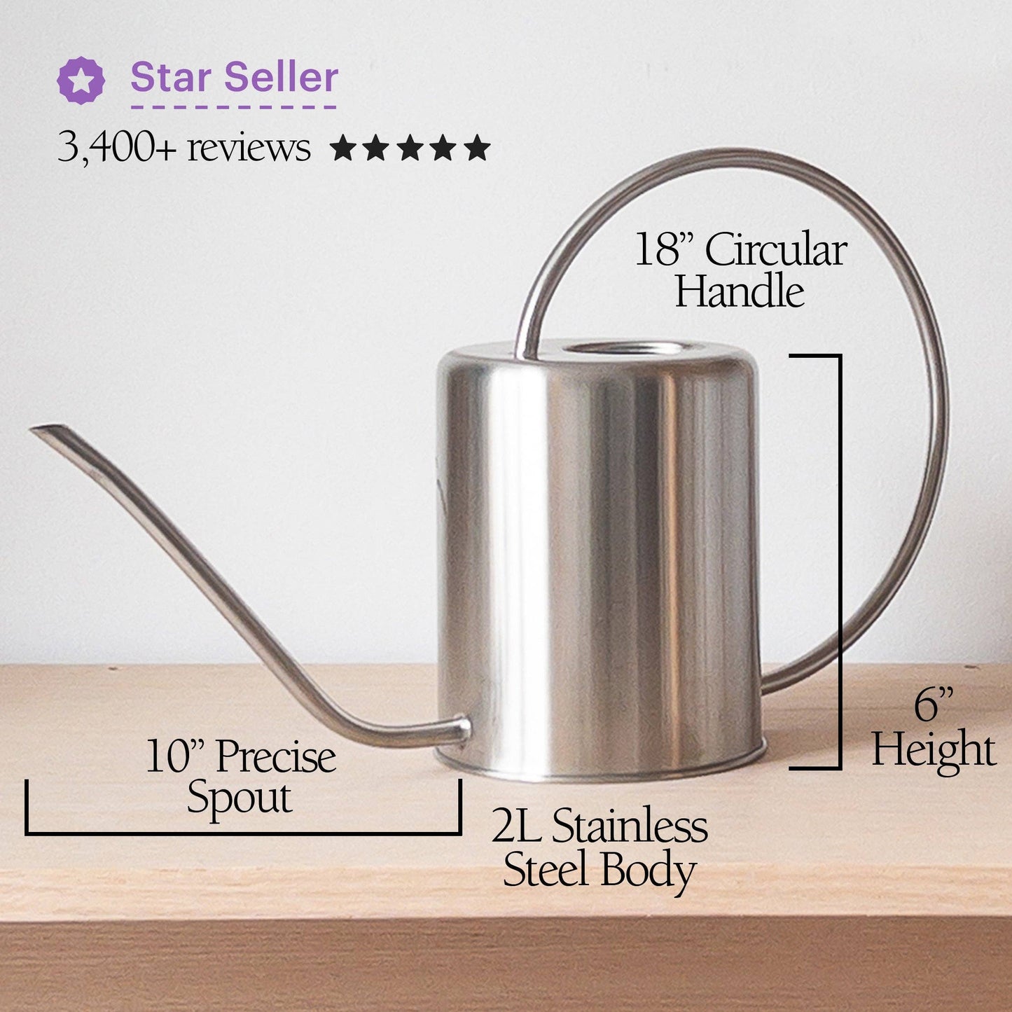 2L Stainless Steel Watering Can
