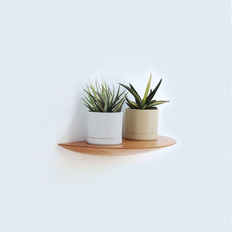 Beech Wall Mounted Plant Shelf Beech: Set of 3