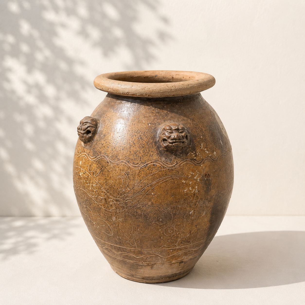 Vintage Lugged Earthware Jar | 23 x 17 inches