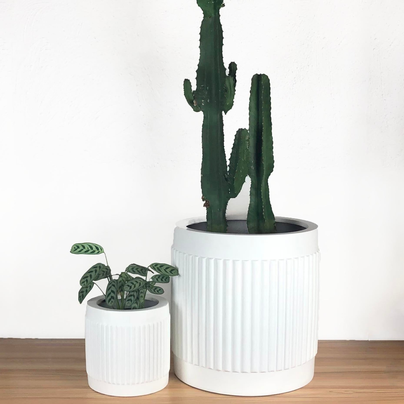 Fluted Cylinder Planter | 14 inch Nursery Pot — empty planter, studio photo — planter for sale by Promise Supply for delivery and pickup in Toronto.