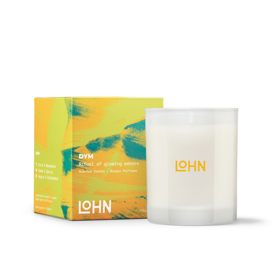 LOHN Candle - DYM Spruce & Woodsmoke — Aromatherapy watering can on tabletop — for sale by Promise Supply for delivery and pickup in Toronto.