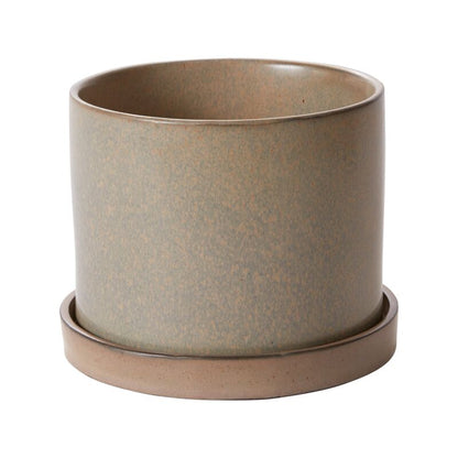 Hawthorne Ceramic Planter with Drainage and Tray in 6 inch