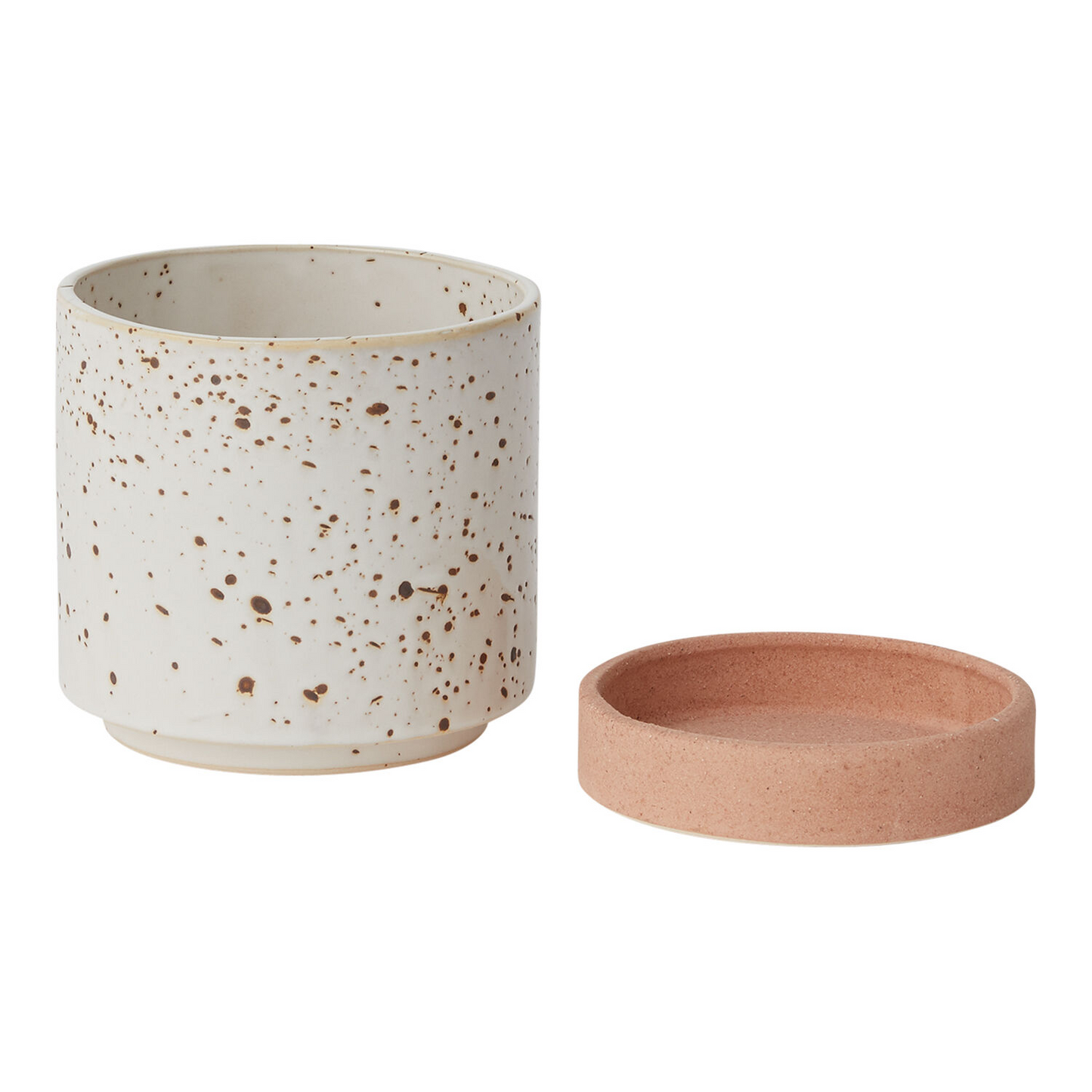 Briar Speckled Planter with Drainage and Tray | 6 Inch Diameter