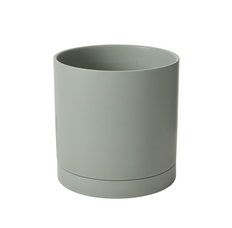 Romey Ceramic Pot with Drainage and Tray in 12 inch Diameter