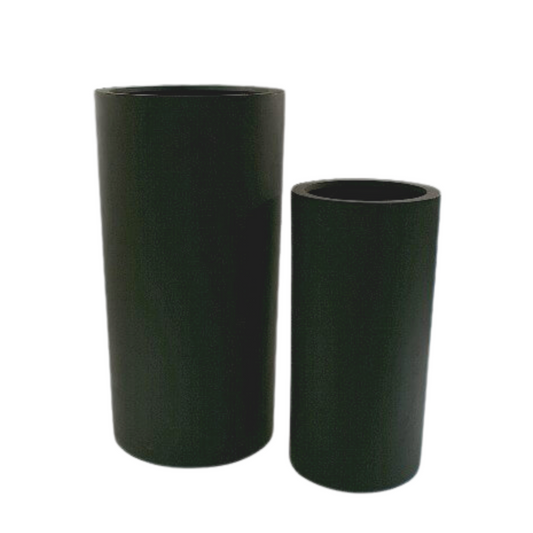 Fiberstone Tall Round Planter in Black | 16 x 31.5 inches