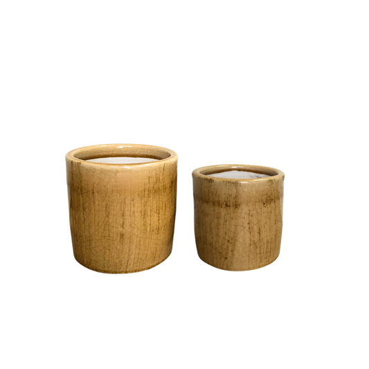 Monza Beige Ceramic Planter | 4-4.5 Inch Nursery Pot