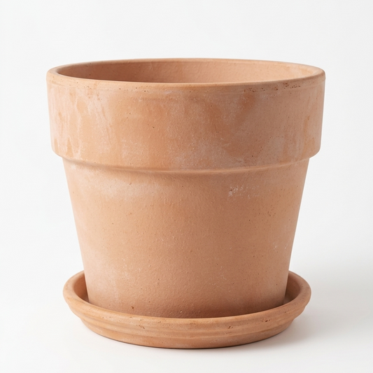 Calima Terracotta Planter with Drainage and Tray | 14 inch Diameter