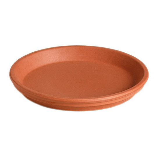 Clay Saucer | Terracotta — empty planter, terracotta planter, studio photo — planter for sale by Promise Supply for delivery and pickup in Toronto.