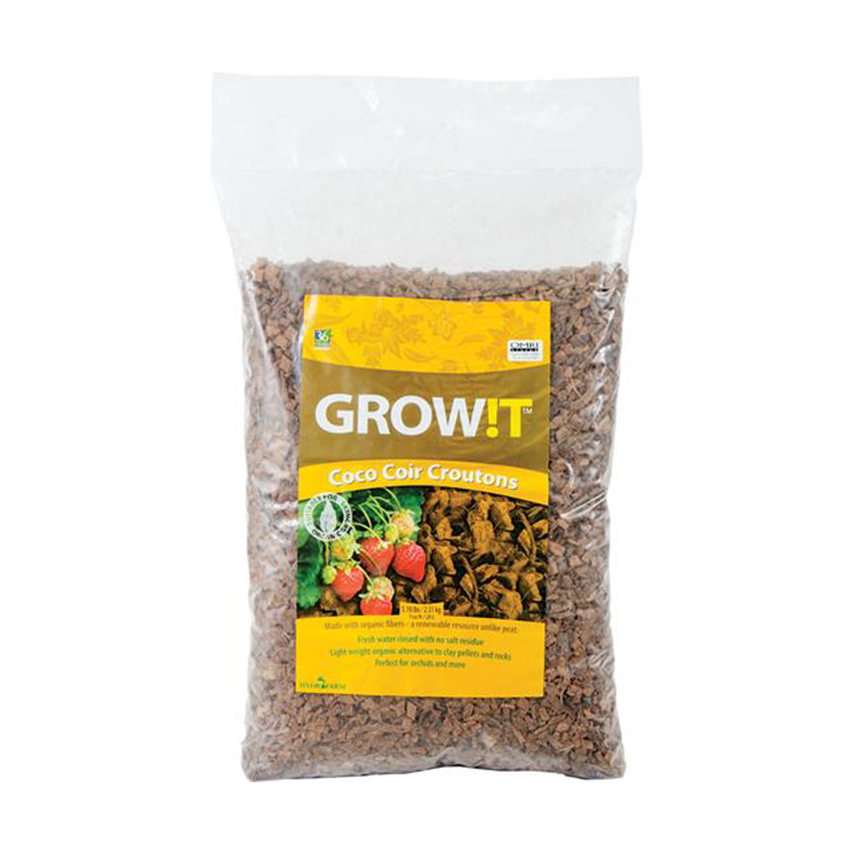 GROW!T Coco Coir Croutons - 28L — Growing Medium product on white background — for sale by Promise Supply for delivery and pickup in Toronto.