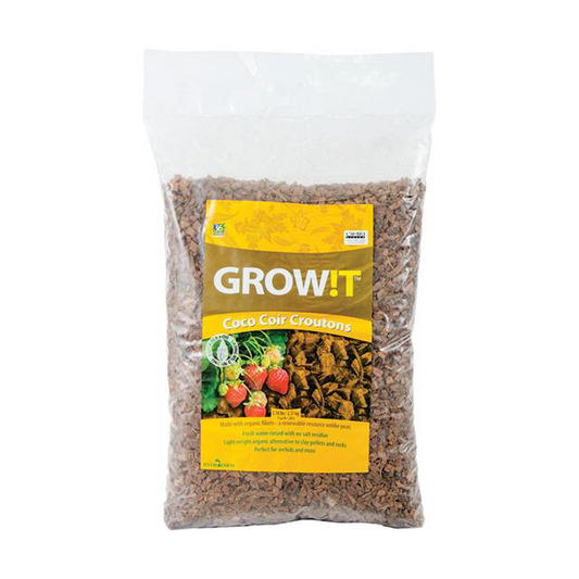 GROW!T Coco Coir Croutons - 28L — Growing Medium product on white background — for sale by Promise Supply for delivery and pickup in Toronto.