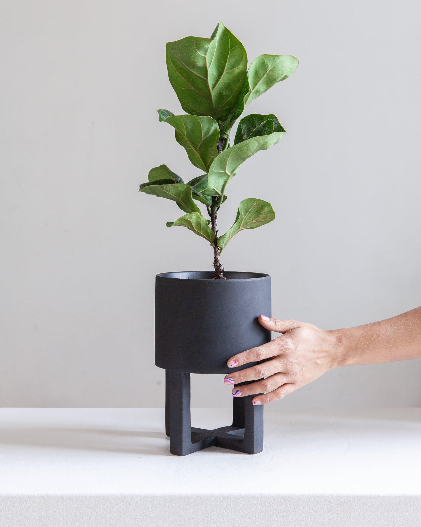 Santurce Footed Planter | 6 inch Nursery Pot — empty planter, studio photo — planter for sale by Promise Supply for delivery and pickup in Toronto.