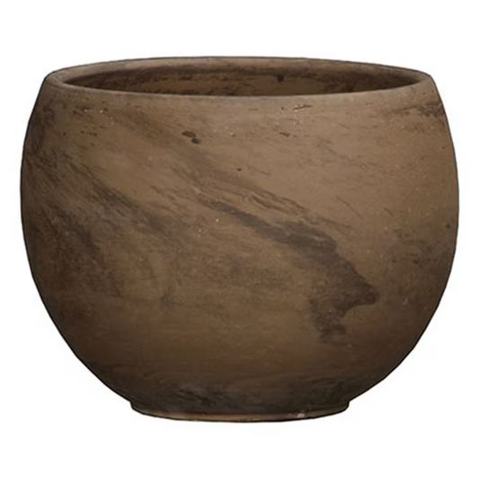 Luna Round Pot in Basalt with Drainage | 10 inch Nursery Pot