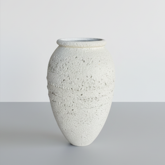 Ficonstone Textured Amphora in Ivory | 15.7 x 26.7 inches