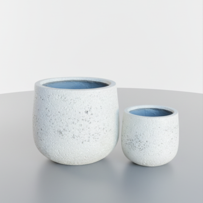 Round Ficonstone Tapered Base Planter in Ivory | 12 Inch Diameter