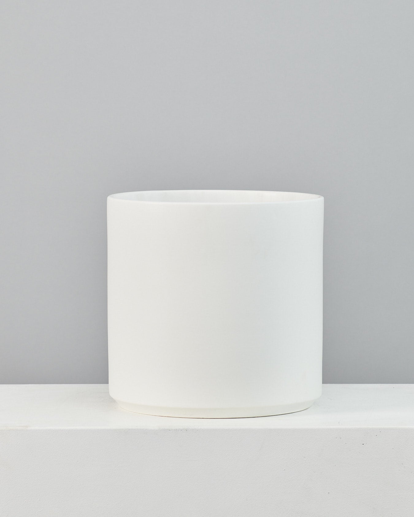 The Twelve White Ceramic Cylinder Planter | Fits up to 12 inch Nursery Pot