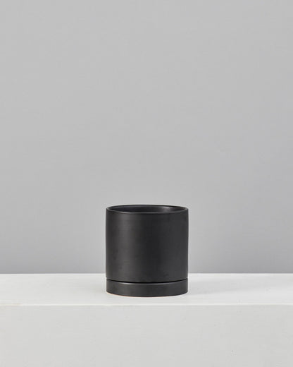 Romey Ceramic Pot with Drainage and Tray | 6 inch Diameter