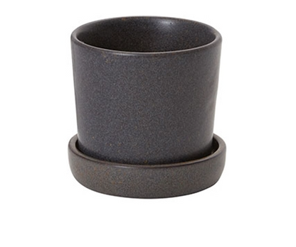 Watson Ceramic Planter With Drainage and Tray in 3 inch Diameter