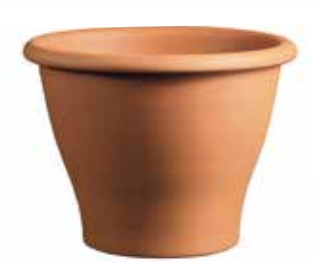Smooth Bell Terracotta Planter with Drainage and Tray in 12.5 inch Diameter